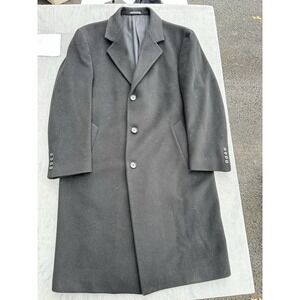 Bill Blass Black Label Men's Cashmere Blend Overcoat Jacket 40 Black VTG 90s/00s